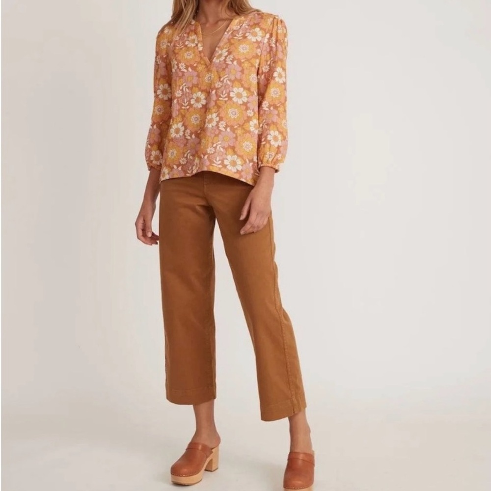 NWOT Marine Layer Orange Floral Top